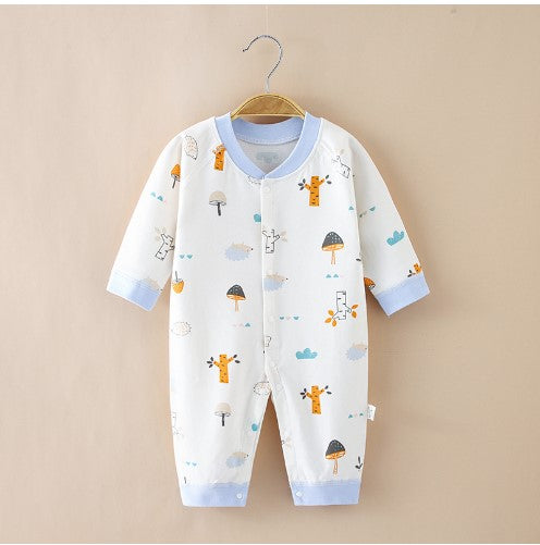 Baby Onesie Fall New Bottoming Underwear Cotton Long-Sleeved Men's And Women's Baby Romper Romper Newborn Clothes
