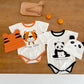 Baby Rompers Summer Tiger Panda Print Wrap Clothes Full Moon Baby Cotton Short-Sleeved Jumpsuit Romper
