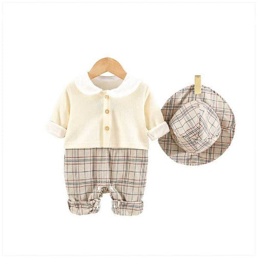 Autumn New Baby One-Piece Outing Suit Male And Female Baby Dress Suit With Hood Three-Piece Baby Bag Fart