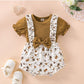 Baby New Floral Fake Two-Piece Triangle Romper Children's Clothing